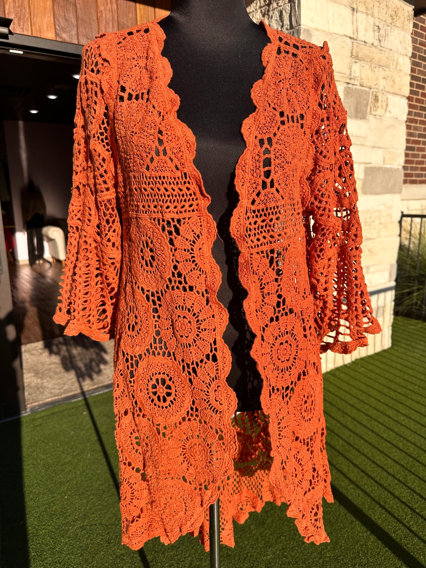 All Crochet High Low Cardigan