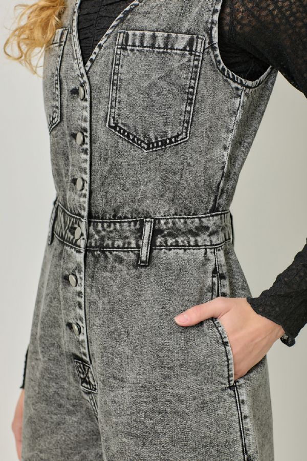 Sleeveless Denim Romper