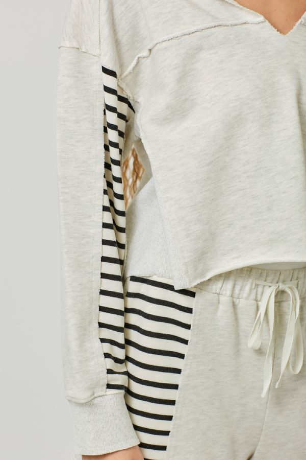 Dolman Sleeve Terry Hoodie Top
