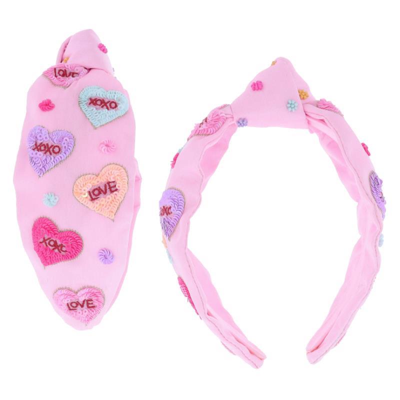 Conversation Hearts Knotted Headband