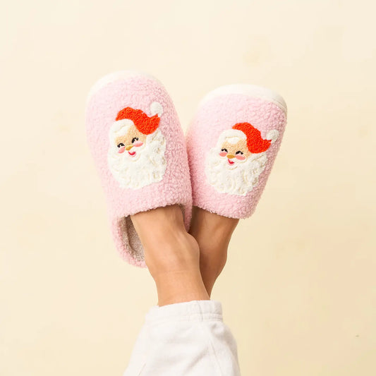 Fuzzy Slippers - Santa