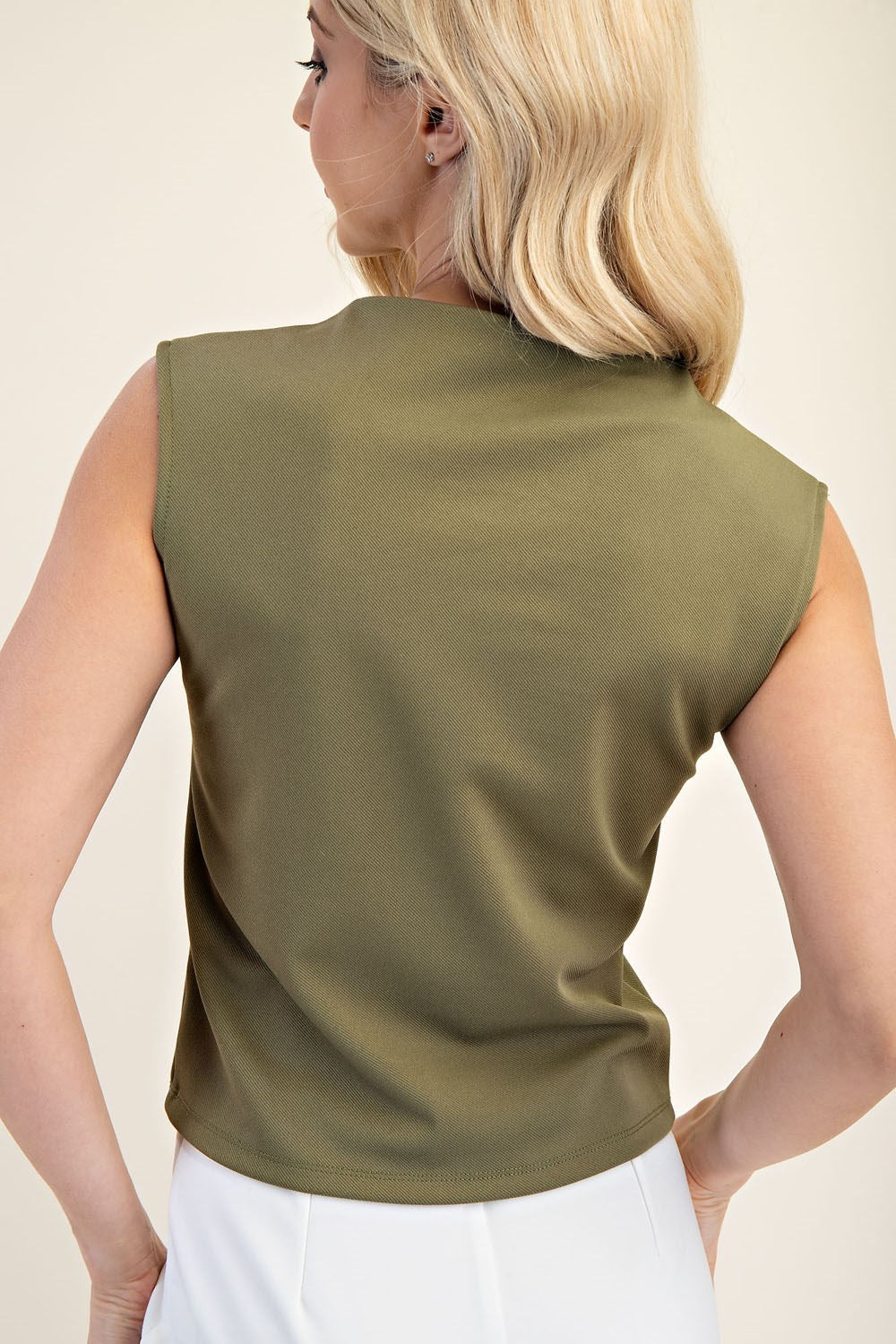 Sleeveless Mock Neck Knit Top