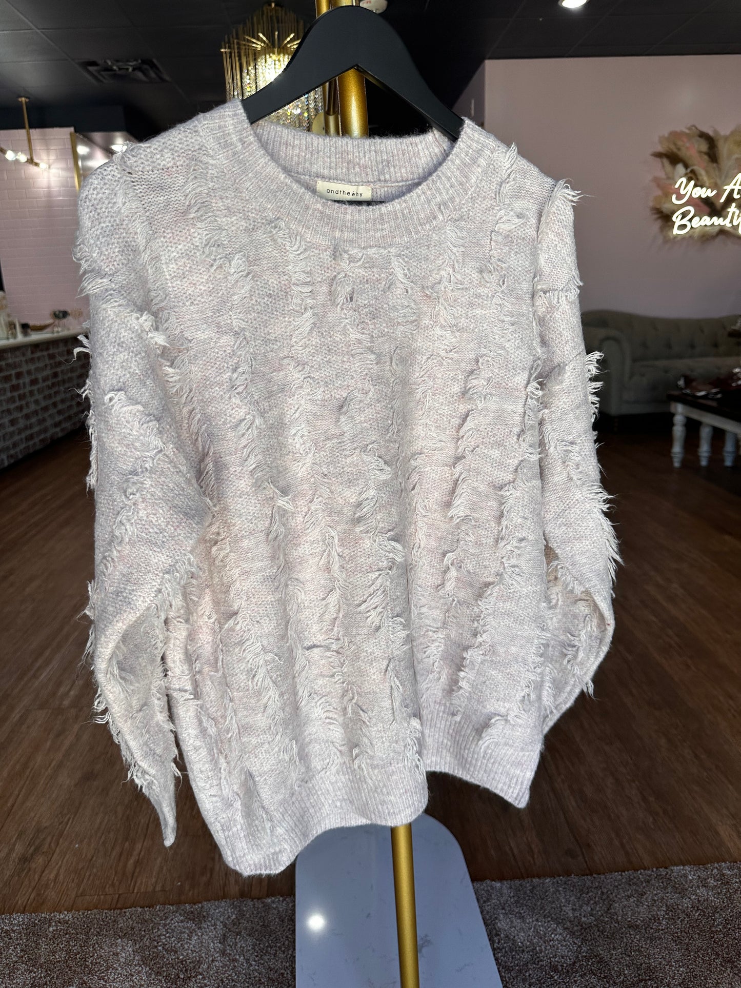 Fringe Detail Pullover Sweater