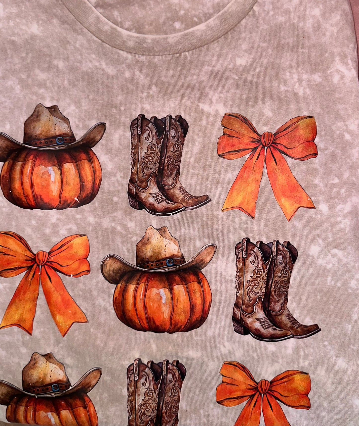 Cowboy Pumpkin Bow T-shirt