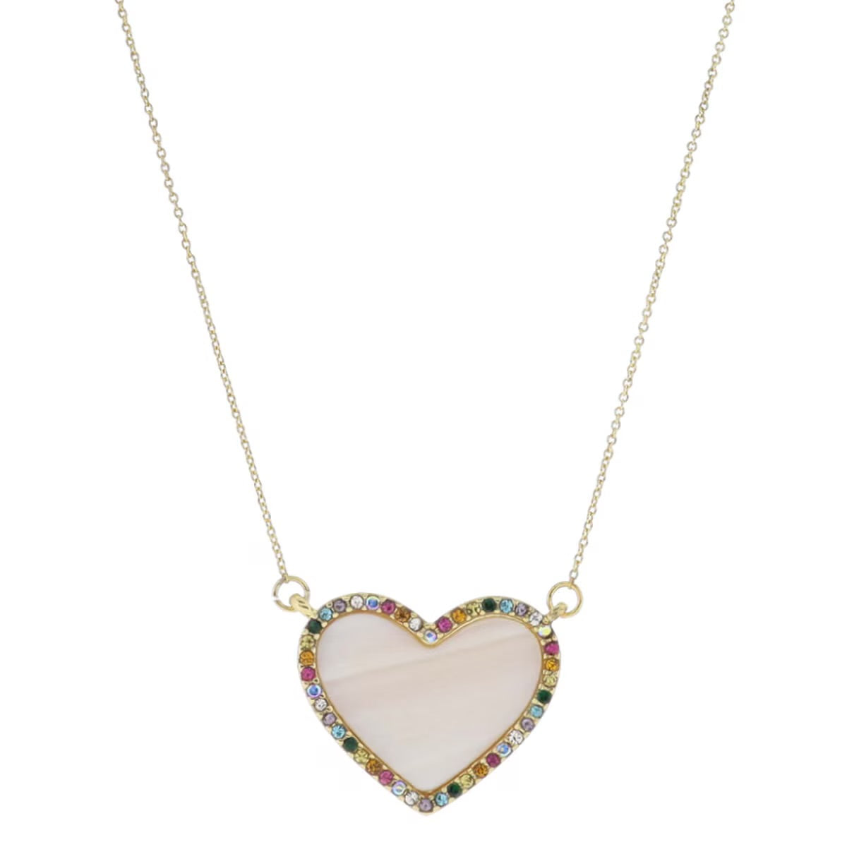 18K Gold Plated Shell Inlay Heart Necklace