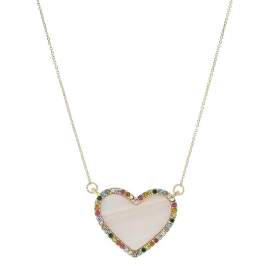 18K Gold Plated Shell Inlay Heart Necklace