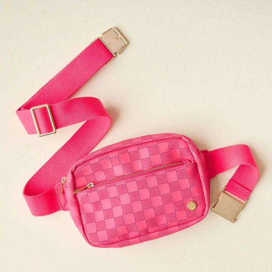 Urban Check Belt Bag-Hot Pink