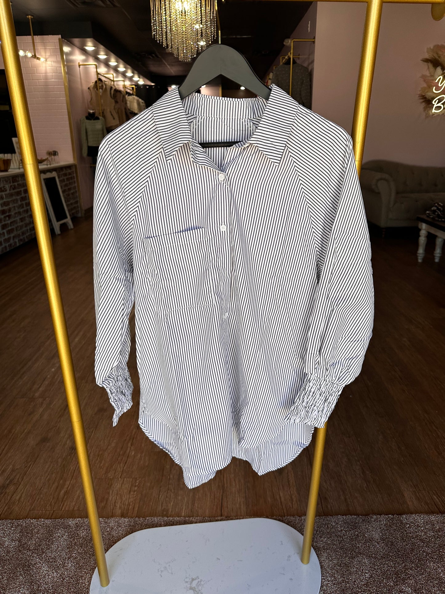 Black & White Striped Button Down