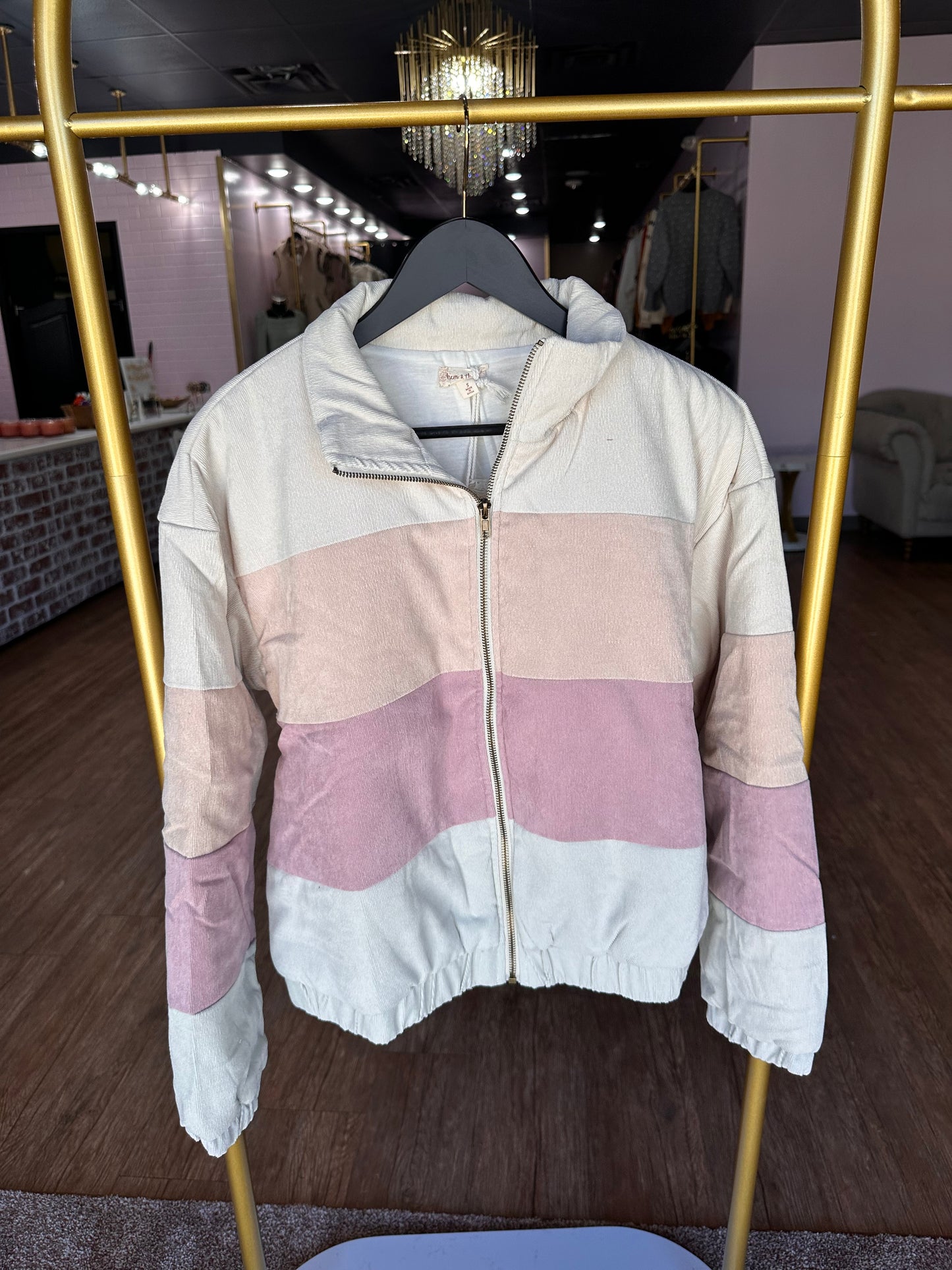 Puffy Pink Ombre Zip Up