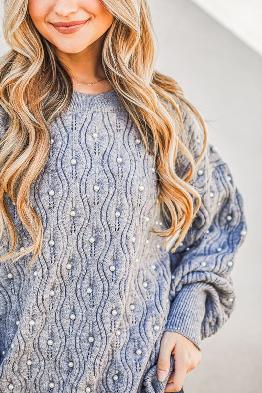 Pearl Beaded Casual Sweater