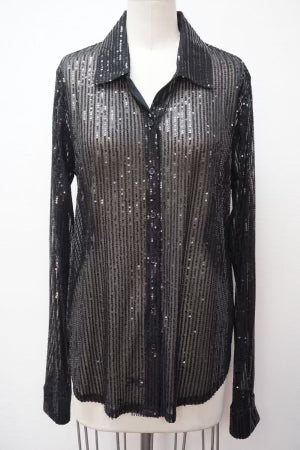 Sequin Button Down Shirt