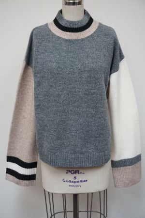 Color Block Sweater Grey/Taupe