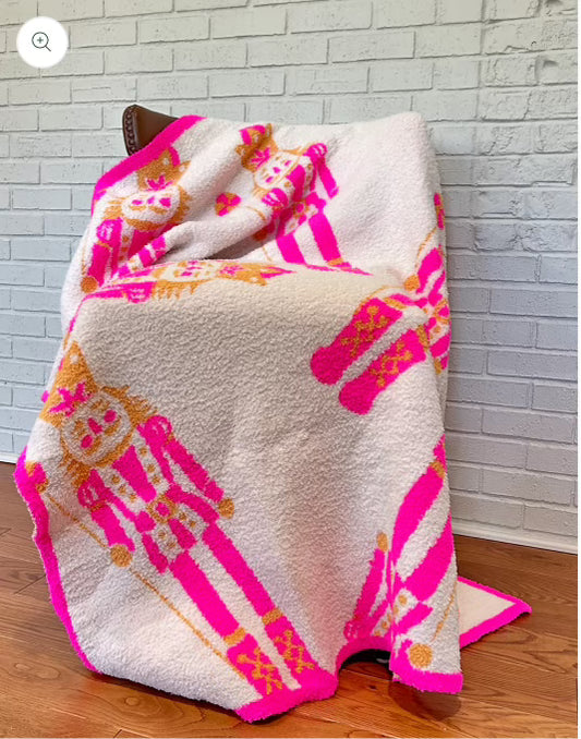 Pink Nutcracker Luxe Throw Blanket