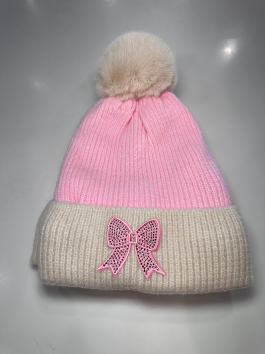 Pink Bow Beanie