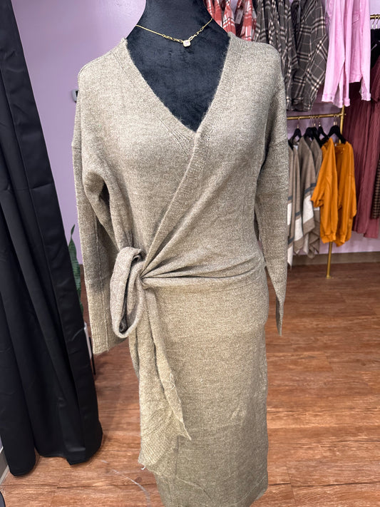 Side Tie Sweater Dress