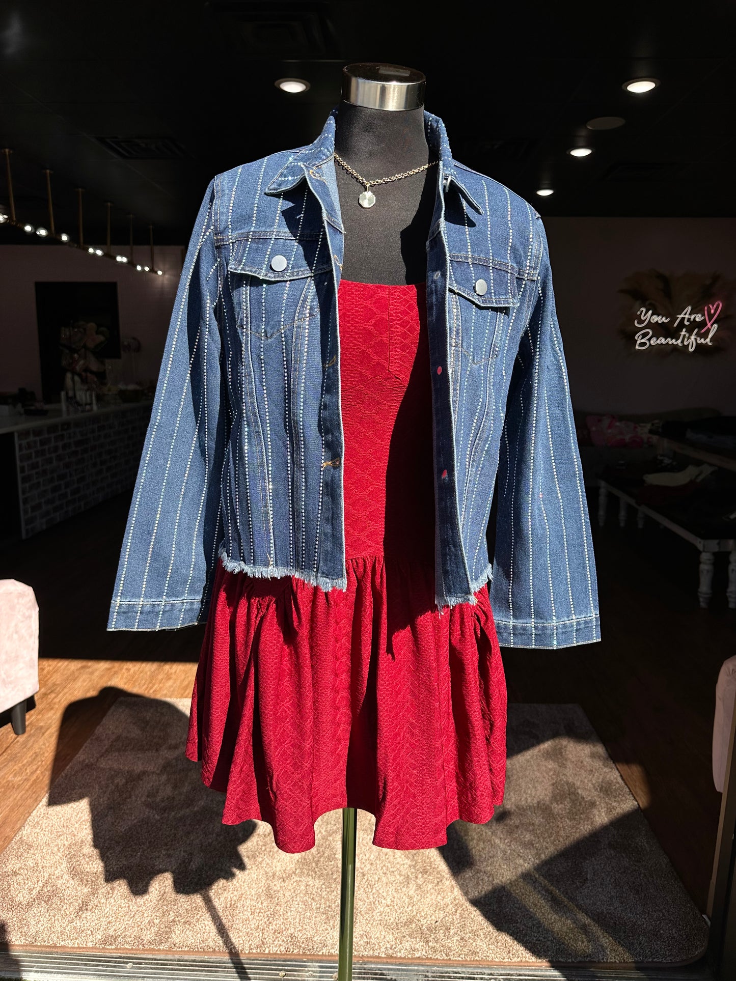 Denim Jacket w/ Sparkle Details