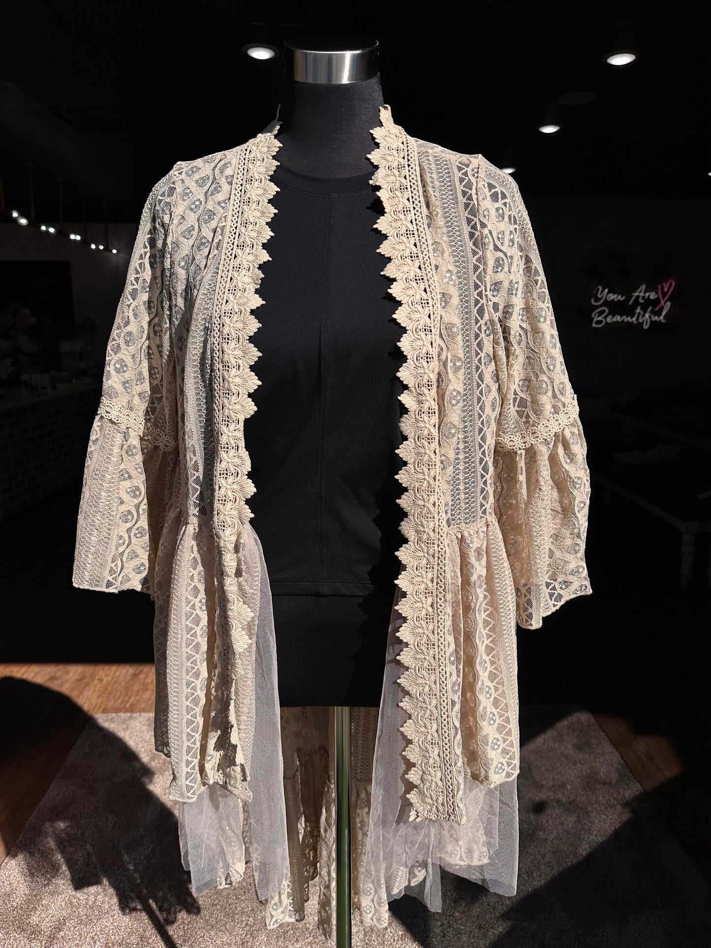 All Lace High Low Cardigan