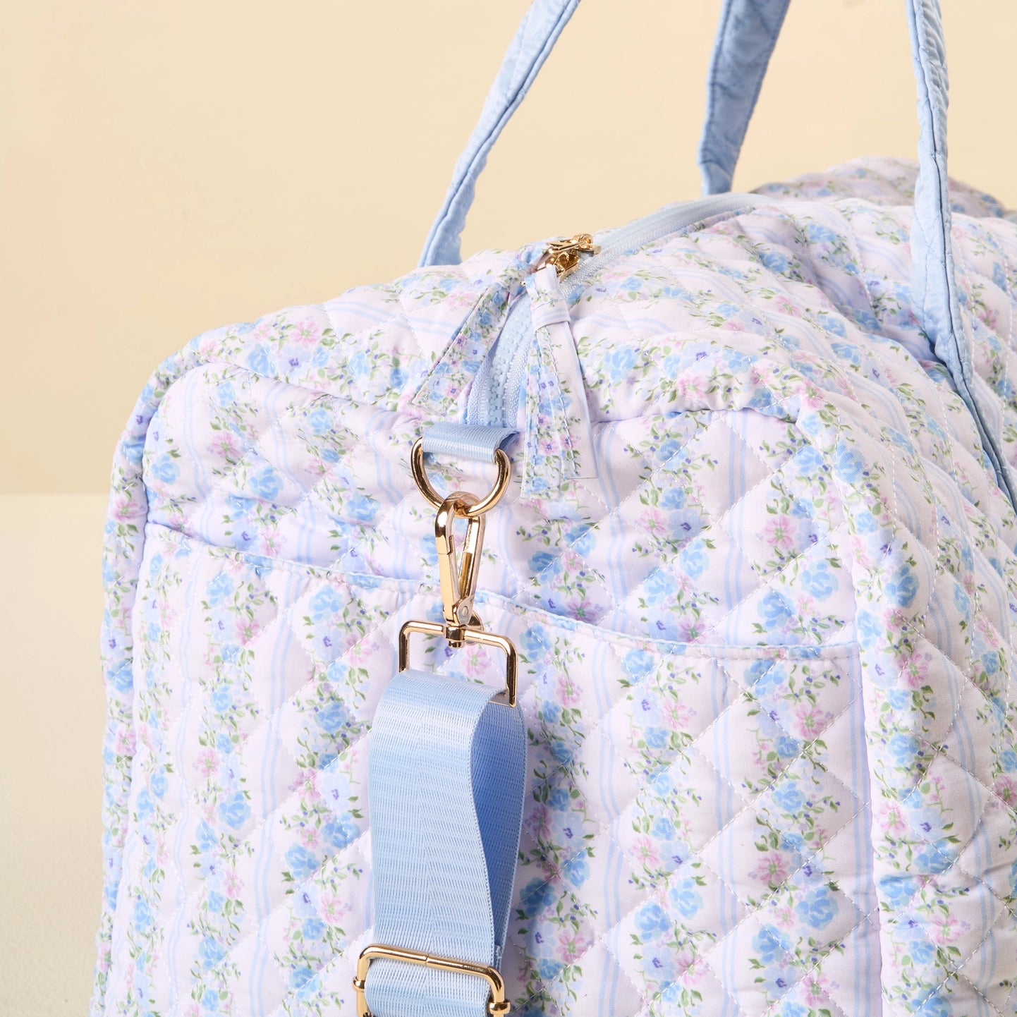 On-The-Go Quilted Weekender Bag-Petal Parade Blue