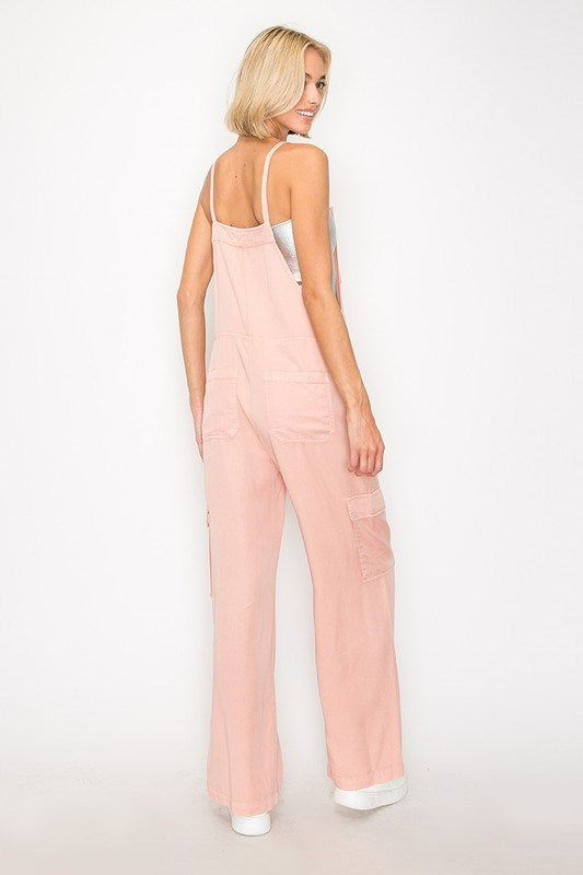 Wide Leg Tencel Overalls