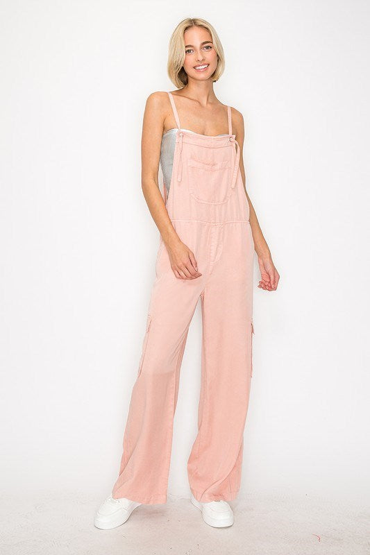 Wide Leg Tencel Overalls