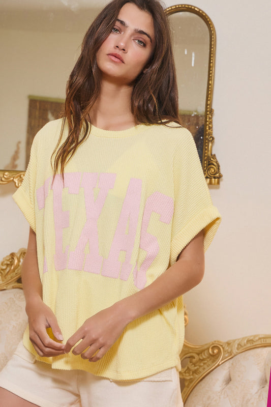 Texas Graphic Textured Top