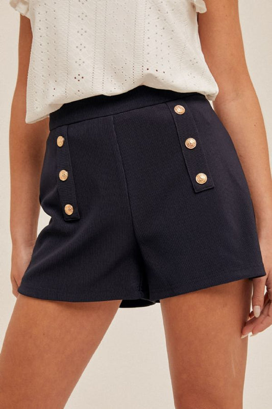 Button Detailed Ottoman Shorts