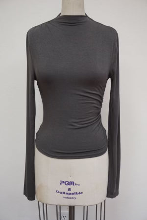 Mock Neck Ruched Top