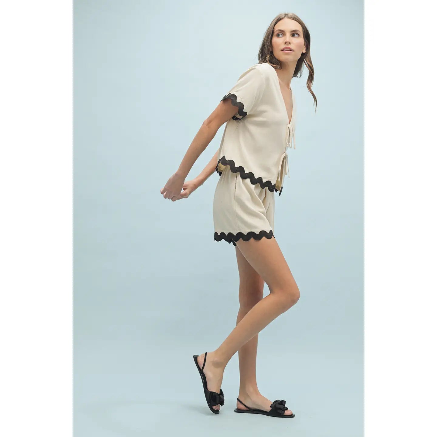 Ric Rac Trim Top and Shorts Set
