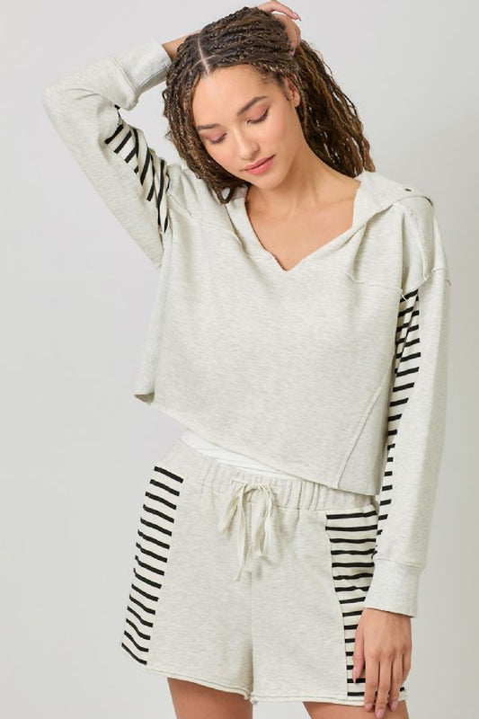 Dolman Sleeve Terry Hoodie Top