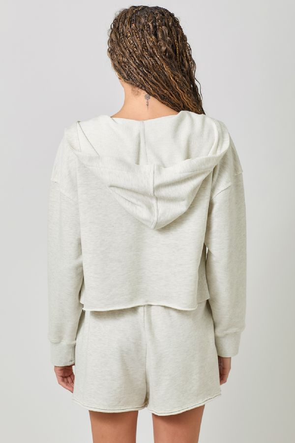 Dolman Sleeve Terry Hoodie Top